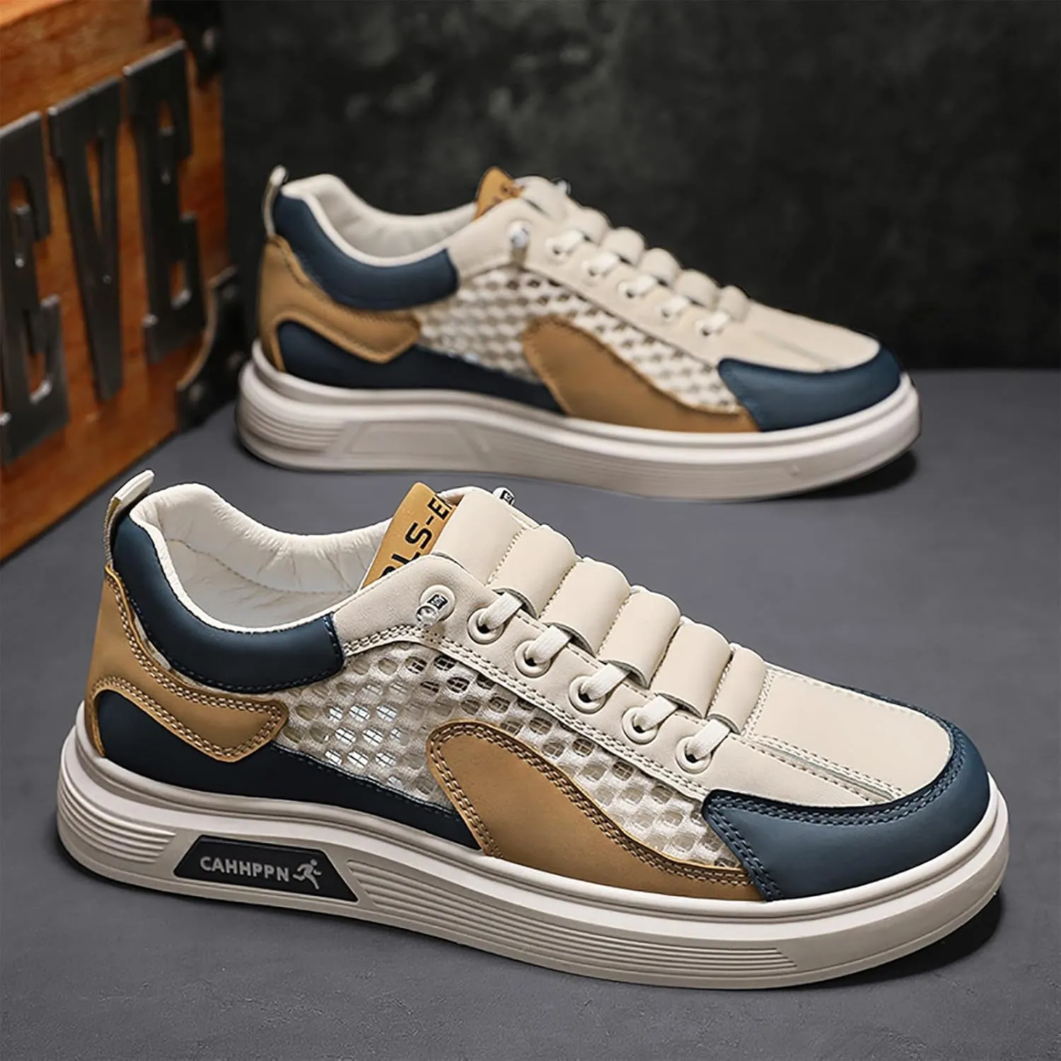 Slip on Walking Shoes for Men Comfortable Memory Foam Breathable Lightweight Fashion Sneakers Non Slip Arch Support Cushioning Training Gym Shoes Wide Width