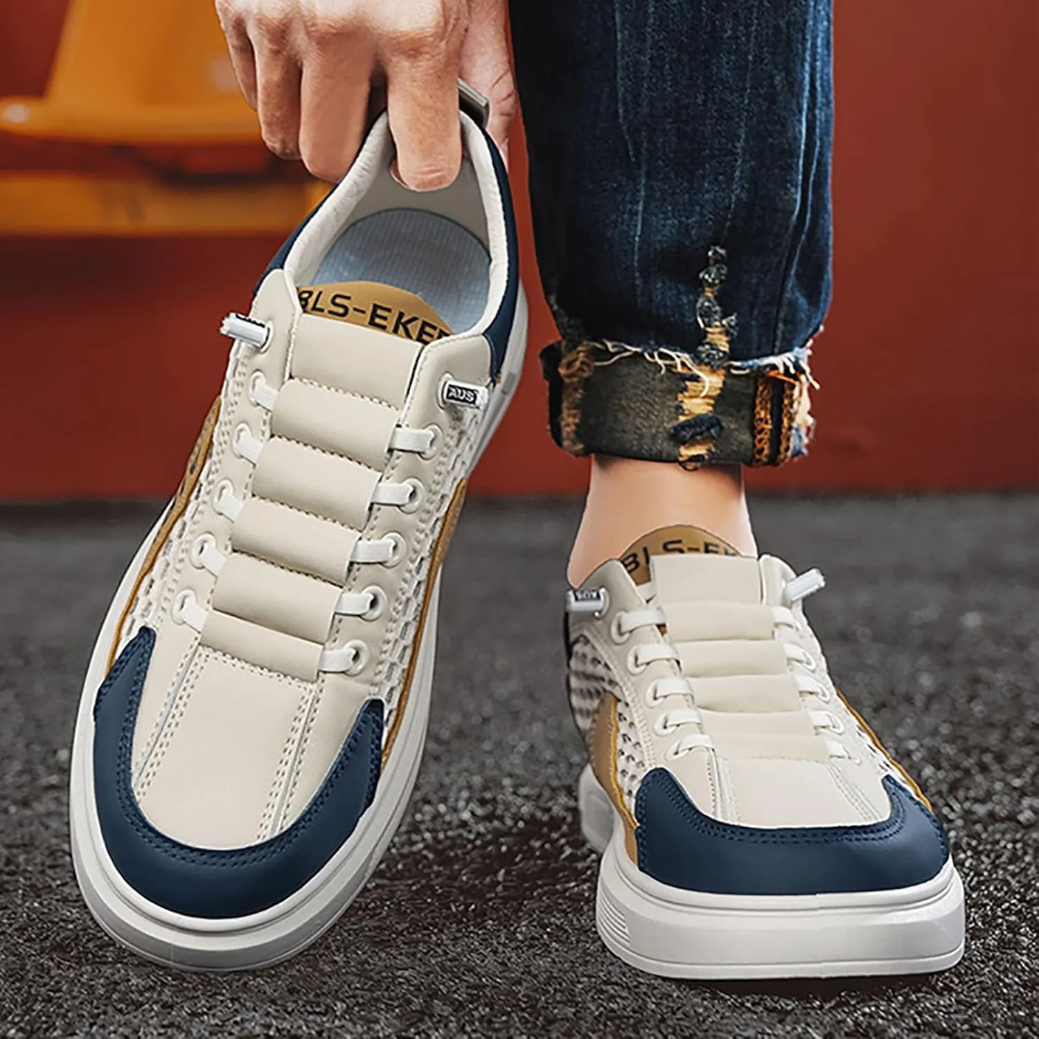 Slip on Walking Shoes for Men Comfortable Memory Foam Breathable Lightweight Fashion Sneakers Non Slip Arch Support Cushioning Training Gym Shoes Wide Width