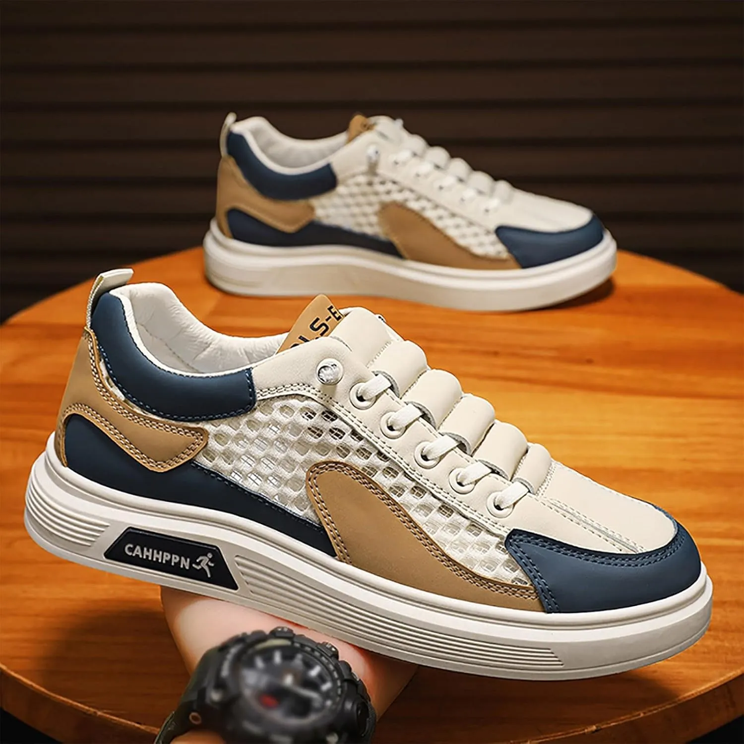 Slip on Walking Shoes for Men Comfortable Memory Foam Breathable Lightweight Fashion Sneakers Non Slip Arch Support Cushioning Training Gym Shoes Wide Width
