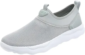 Slip on Walking Shoes for Men Comfy Knitted Memory Foam Breathable Mesh Fashion Sneakers Non Slip Arch Support Cushioning Training Gym Shoes Wide Width