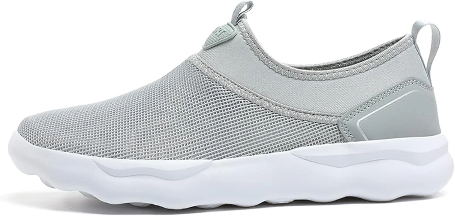 Slip on Walking Shoes for Men Comfy Knitted Memory Foam Breathable Mesh Fashion Sneakers Non Slip Arch Support Cushioning Training Gym Shoes Wide Width