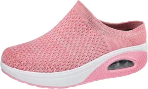 Slip on Walking Shoes for Women Non Slip Memory Foam Running Shoes Wide Width Breathable Gym Workout Shoes Lightweight Fashion Sneakers