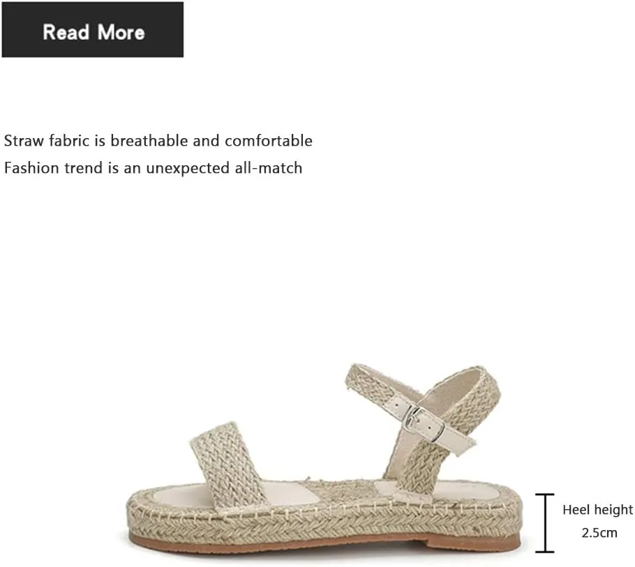 slippers Flip Flops,Women's Straw Woven Sandals, Fisherman Shoes, Ethnic Style Bohemian Platform Sandals with Platform Sandals