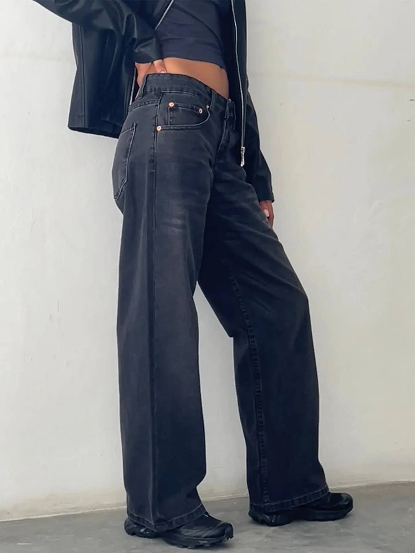 SYLVAINE  Vintage Casual Baggy Jeans