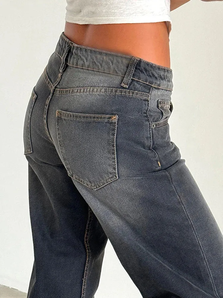 SYLVAINE  Vintage Casual Baggy Jeans