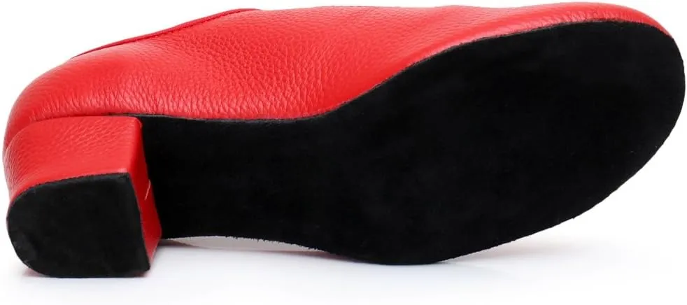 TDA Women's Classic Lace-up Leather Ballroom Salsa Tango Samba Rumba Modern Latin Dance Shoes