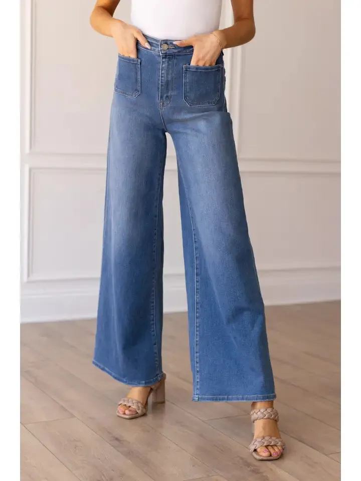 The Matilda Medium Wash Wide Leg