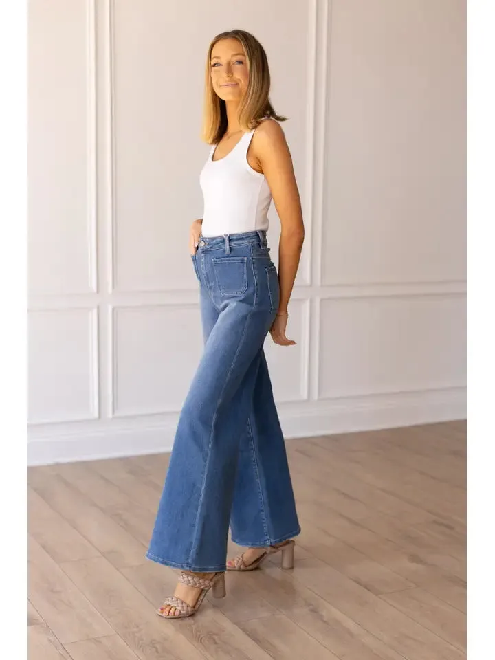 The Matilda Medium Wash Wide Leg