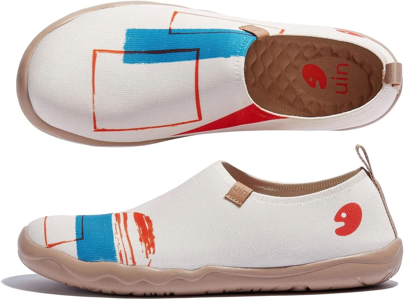 UIN Men's Loafers Painted Travel Shoes Slip On Walking Casual Lightweight Comfort Fashion Sneaker ToledoColor & Geometry