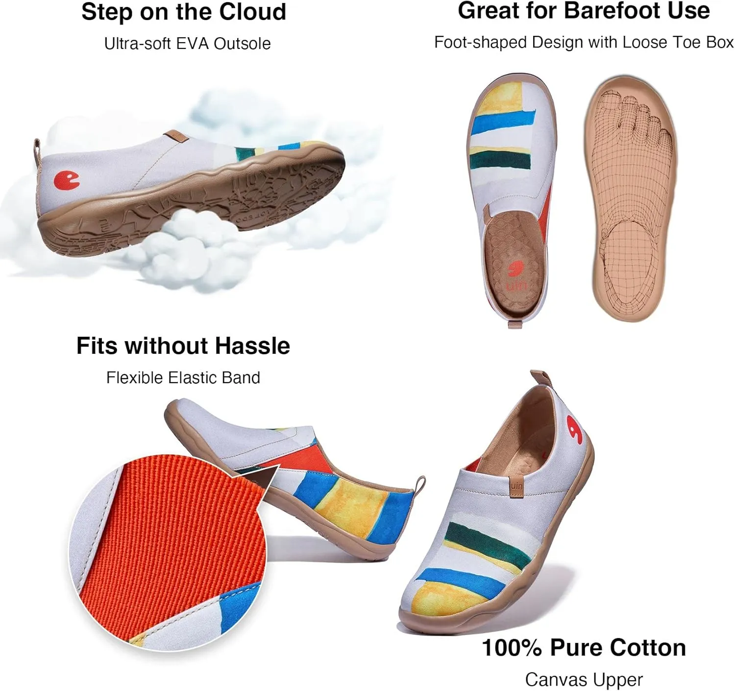UIN Men's Loafers Painted Travel Shoes Slip On Walking Casual Lightweight Comfort Fashion Sneaker ToledoColor & Geometry