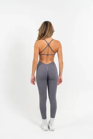 V Back Signature Leggings - Steel