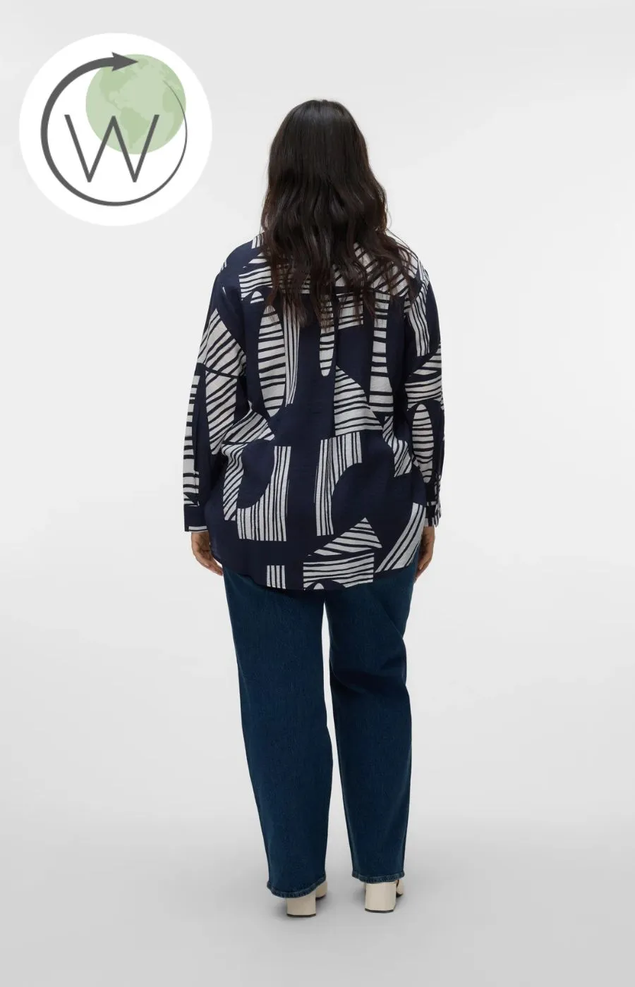 Vero Moda Curve Josie Shirt in Navy