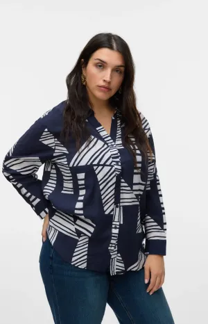 Vero Moda Curve Josie Shirt in Navy
