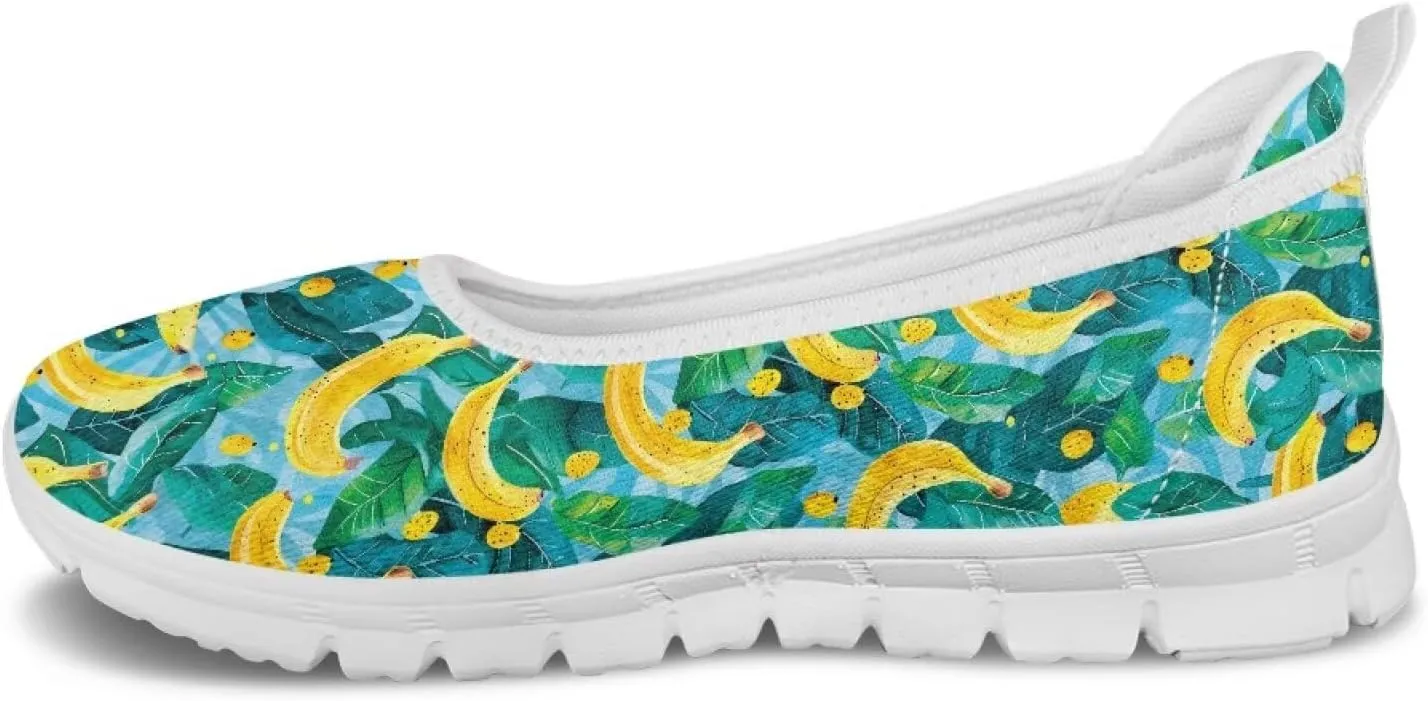 Women's Art Pattern Casual Loafers Slip On Flying Mesh Walking Shoes Comfortable Lightweight Ladies Outdoor Travel Shoes US Size 6-11