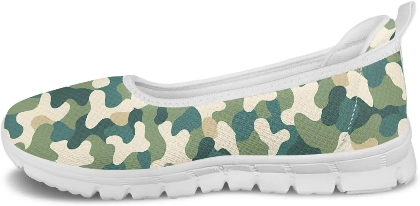 Women's Art Pattern Casual Loafers Slip On Flying Mesh Walking Shoes Comfortable Lightweight Ladies Outdoor Travel Shoes US Size 6-11