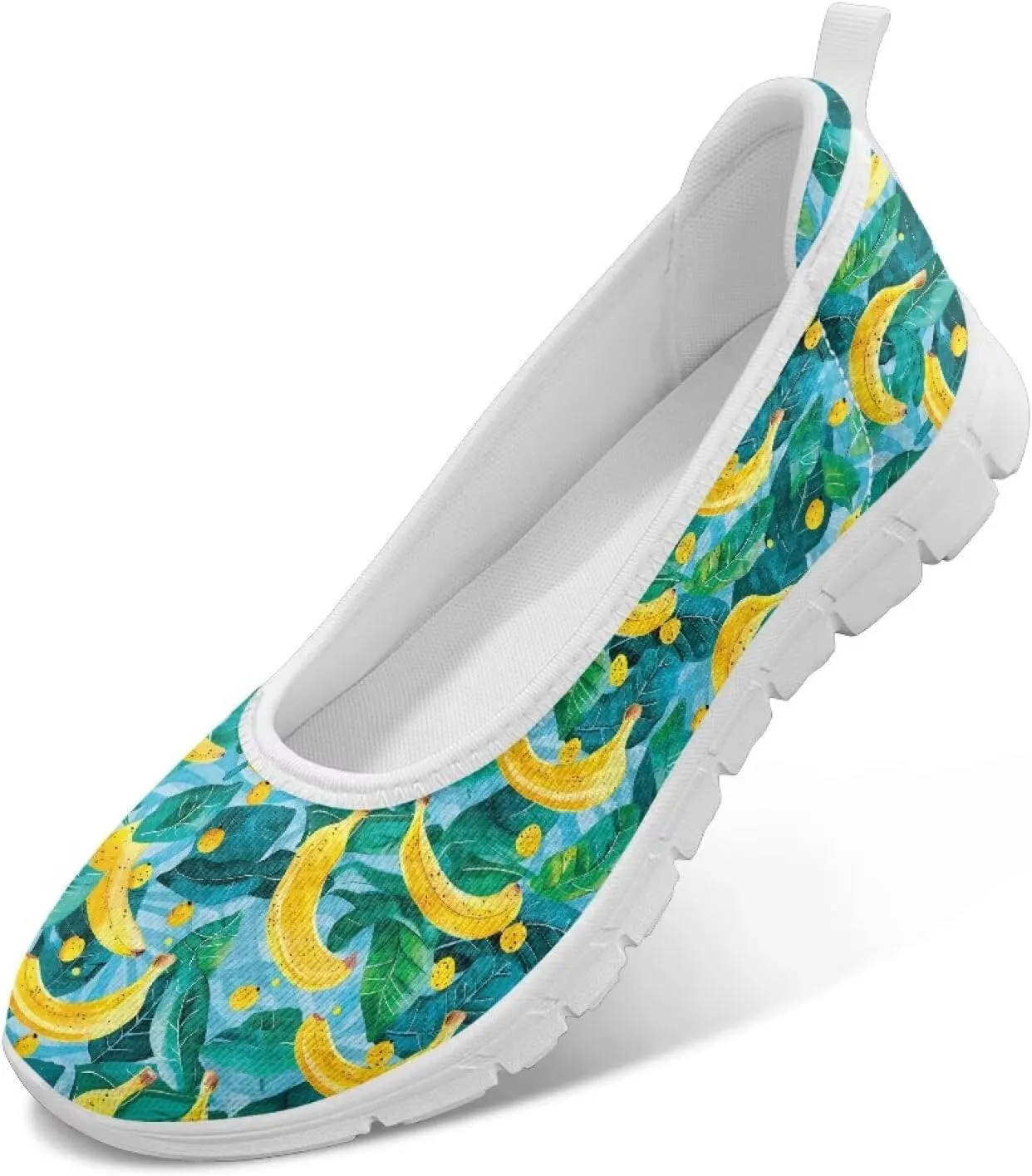 Women's Art Pattern Casual Loafers Slip On Flying Mesh Walking Shoes Comfortable Lightweight Ladies Outdoor Travel Shoes US Size 6-11