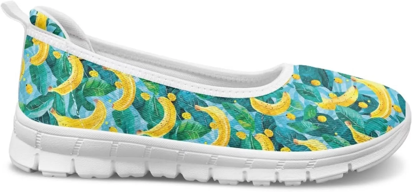 Women's Art Pattern Casual Loafers Slip On Flying Mesh Walking Shoes Comfortable Lightweight Ladies Outdoor Travel Shoes US Size 6-11