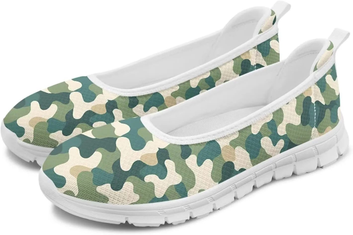 Women's Art Pattern Casual Loafers Slip On Flying Mesh Walking Shoes Comfortable Lightweight Ladies Outdoor Travel Shoes US Size 6-11