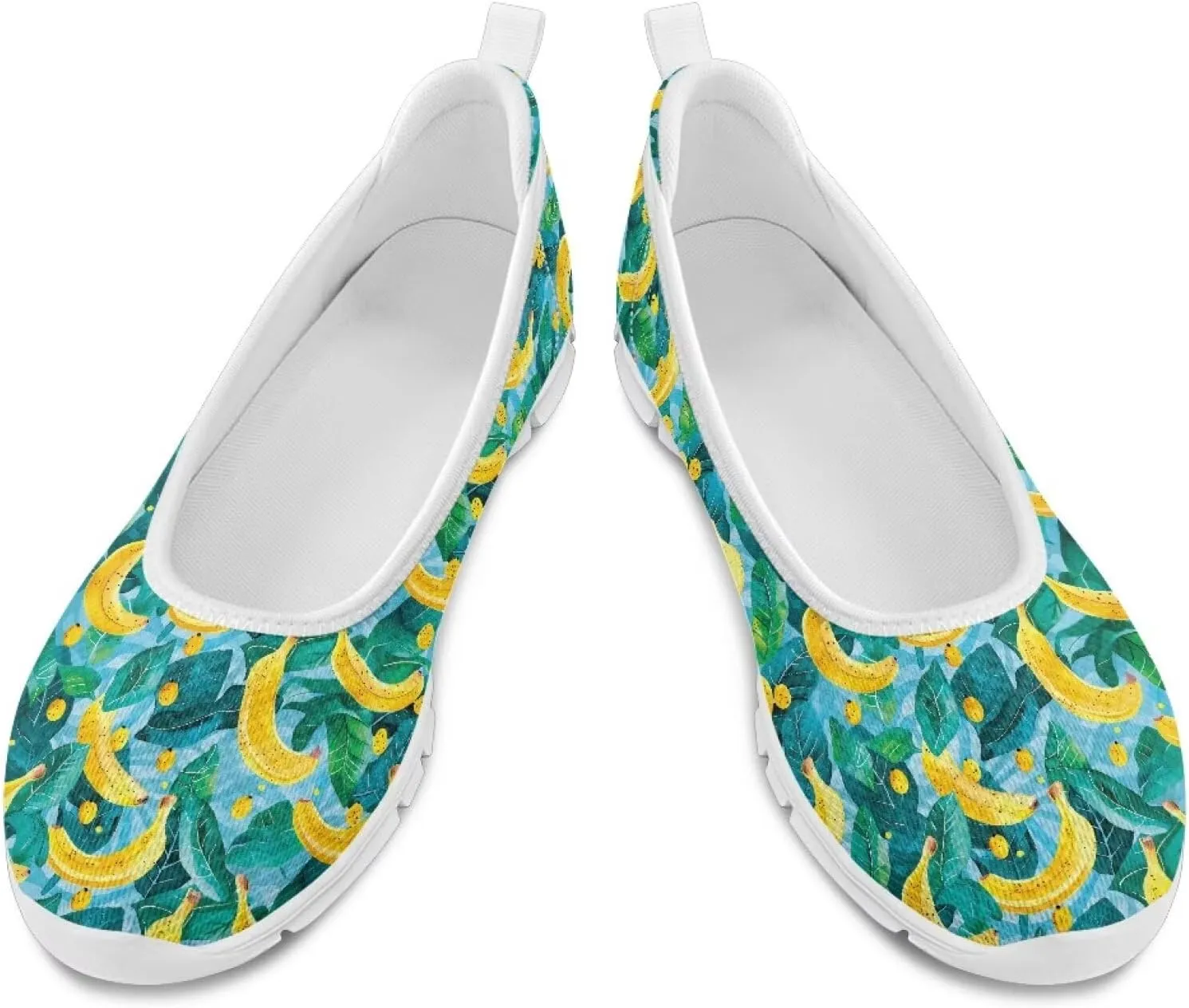 Women's Art Pattern Casual Loafers Slip On Flying Mesh Walking Shoes Comfortable Lightweight Ladies Outdoor Travel Shoes US Size 6-11