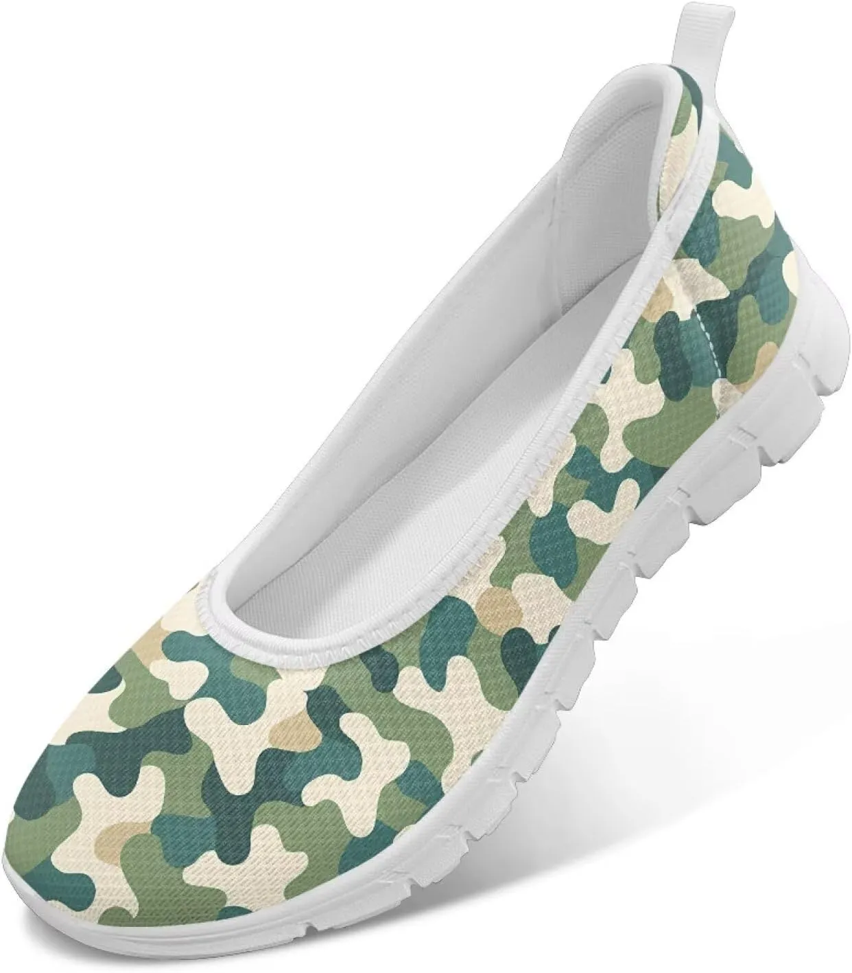 Women's Art Pattern Casual Loafers Slip On Flying Mesh Walking Shoes Comfortable Lightweight Ladies Outdoor Travel Shoes US Size 6-11