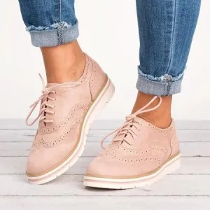 Women's Lace Up Perforated Oxfords Shoes
