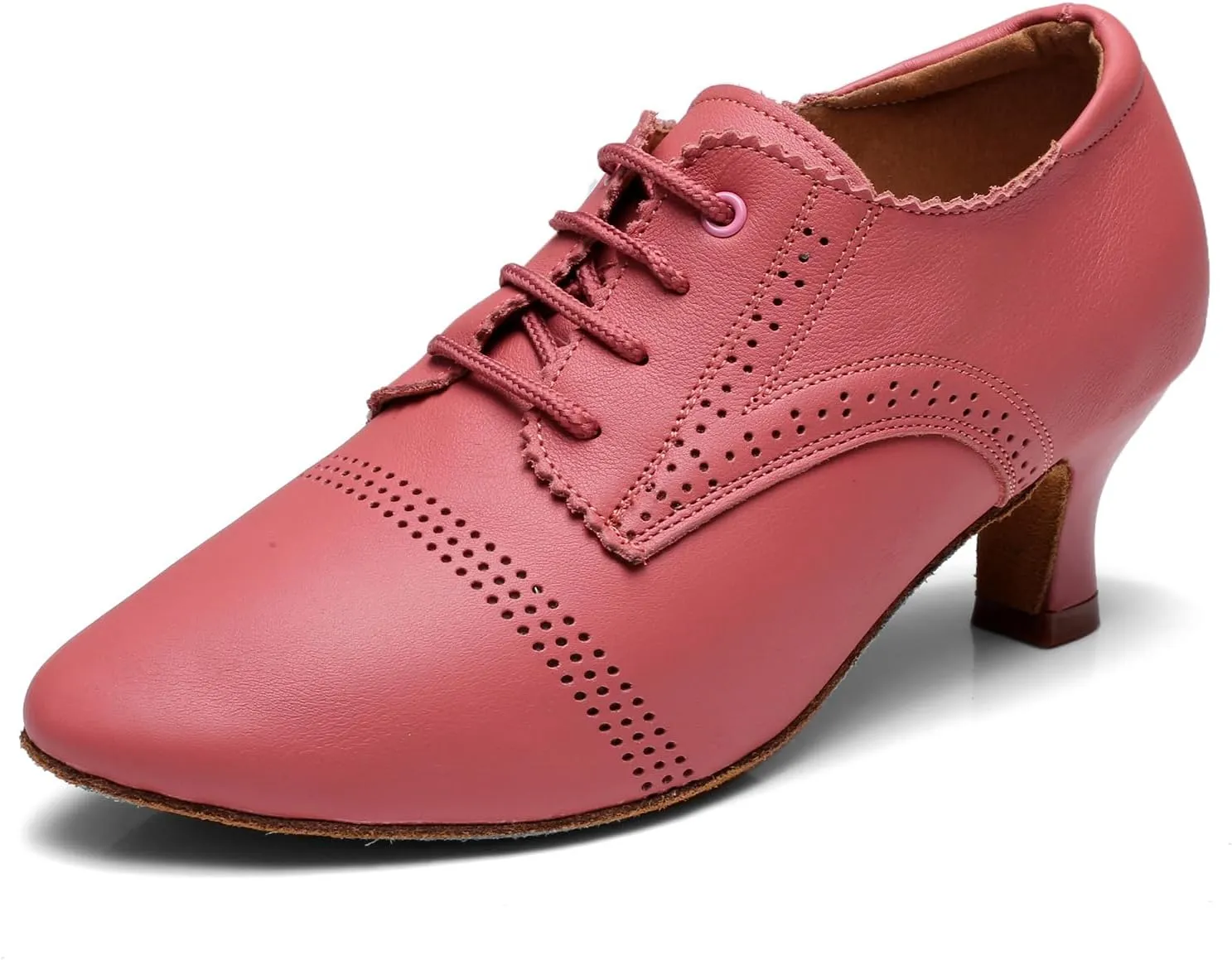 Women's Latin Dance Practice Shoes Lace Up Close Toe Professional Modern Tango Ballroom Dance Shoes,Model WDL-SSMD