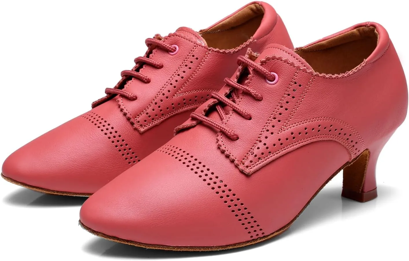Women's Latin Dance Practice Shoes Lace Up Close Toe Professional Modern Tango Ballroom Dance Shoes,Model WDL-SSMD