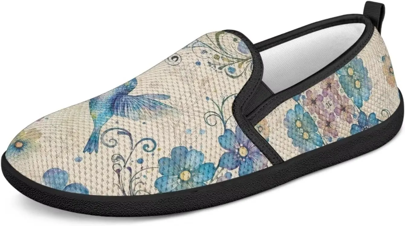 Women's Mesh Flats Shoes Casual Breathable Slip On Sneakers Non-Slip Low Top Outdoor Walking Loafers