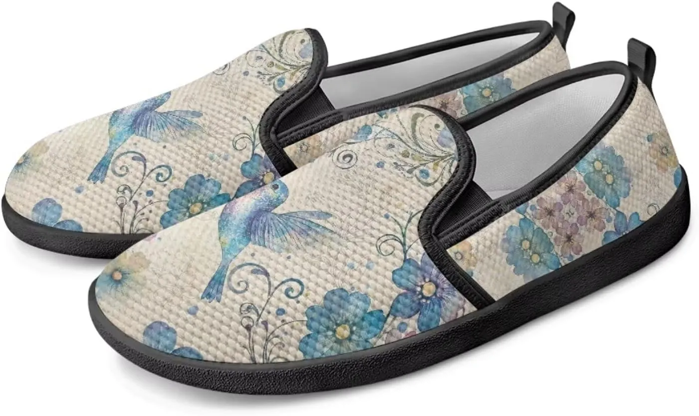 Women's Mesh Flats Shoes Casual Breathable Slip On Sneakers Non-Slip Low Top Outdoor Walking Loafers