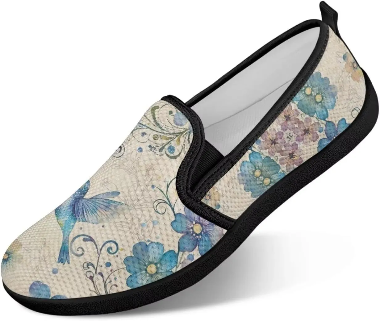 Women's Mesh Flats Shoes Casual Breathable Slip On Sneakers Non-Slip Low Top Outdoor Walking Loafers