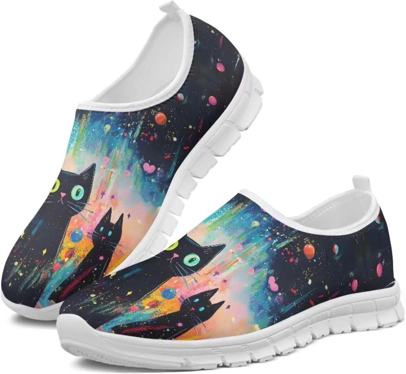 Women's Printed Travel Shoes Slip On Casual Loafers Lightweight Comfort Fashion Sneaker Low-Cut Casual Shoes