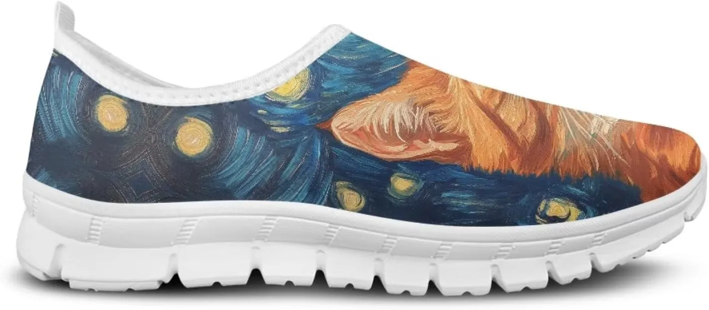 Women's Printed Travel Shoes Slip On Casual Loafers Lightweight Comfort Fashion Sneaker Low-Cut Casual Shoes