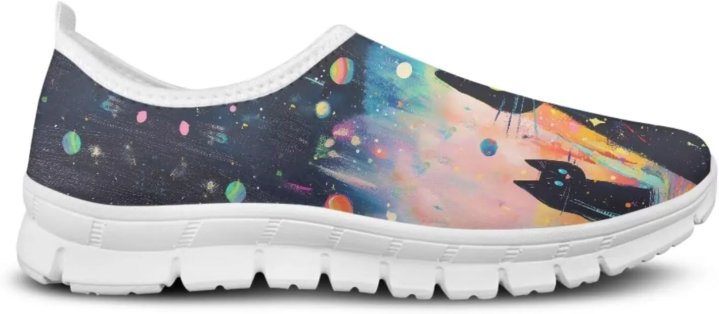 Women's Printed Travel Shoes Slip On Casual Loafers Lightweight Comfort Fashion Sneaker Low-Cut Casual Shoes