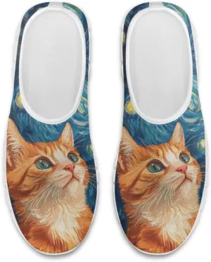 Women's Printed Travel Shoes Slip On Casual Loafers Lightweight Comfort Fashion Sneaker Low-Cut Casual Shoes
