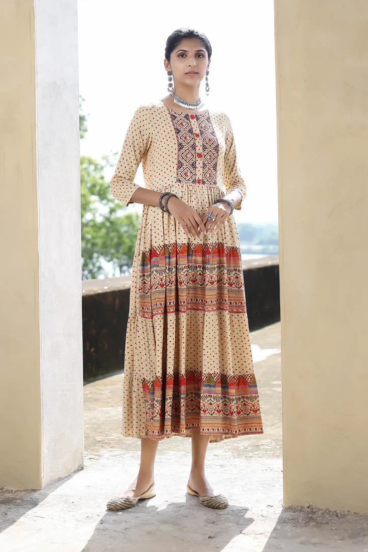 Women's  Rayon Anarkali Tiered Gown
