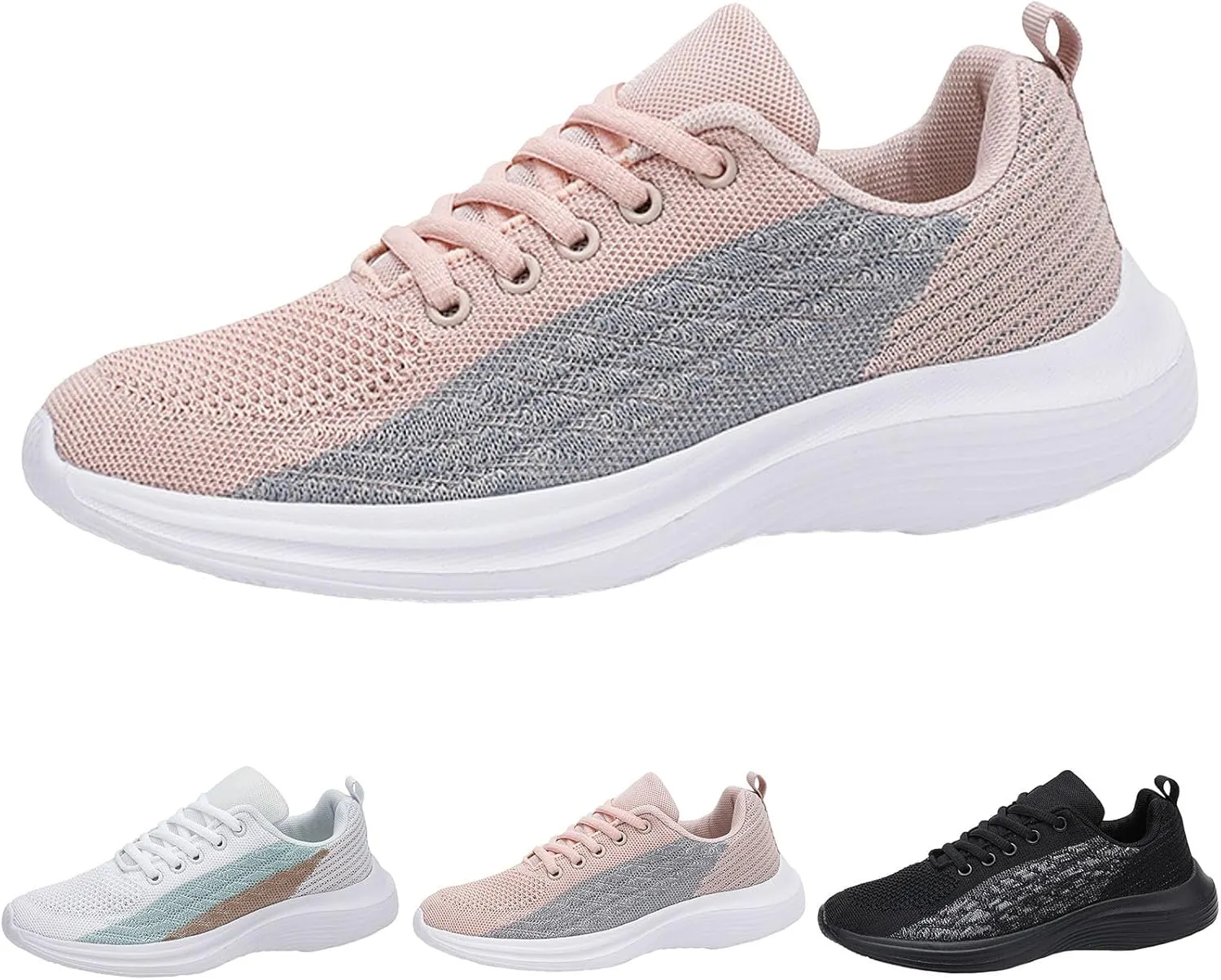 Women's Slip on Walking Shoes Dressy Knitted Non Slip Arch Support Running Shoes Breathable Gym Workout Shoes Ladies 2024 Fashion Sneakers
