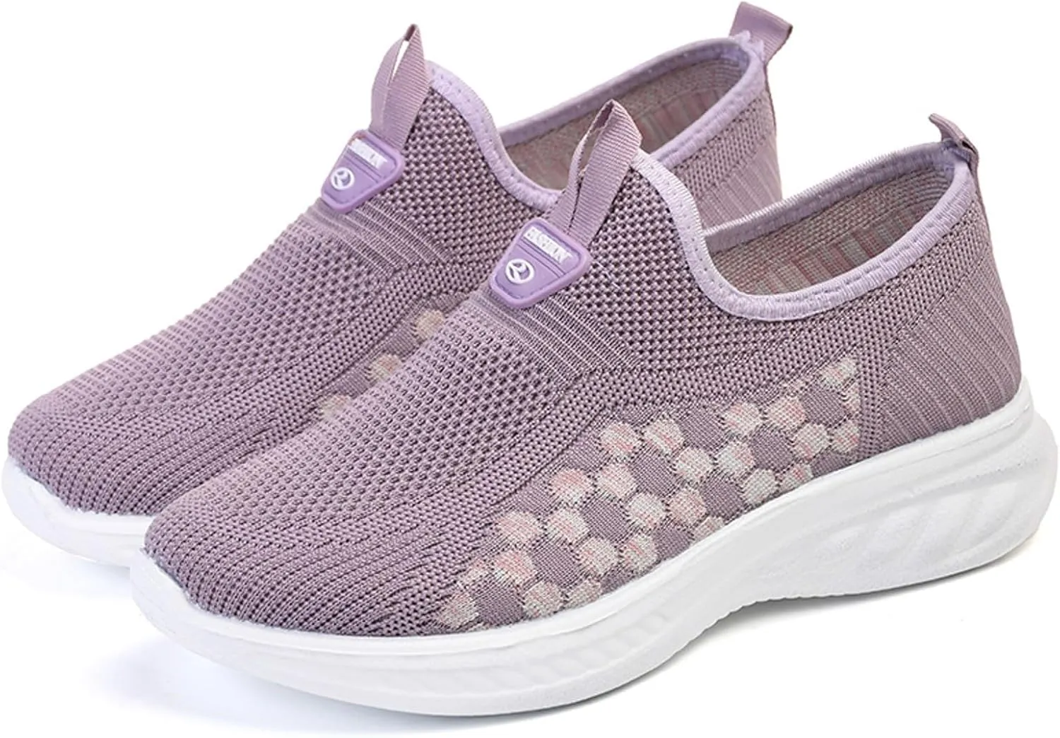 Women's Slip on Walking Shoes Memory Foam Non Slip Arch Support Running Shoes Breathable Gym Workout Shoes Fashion Lace Up Sneakers