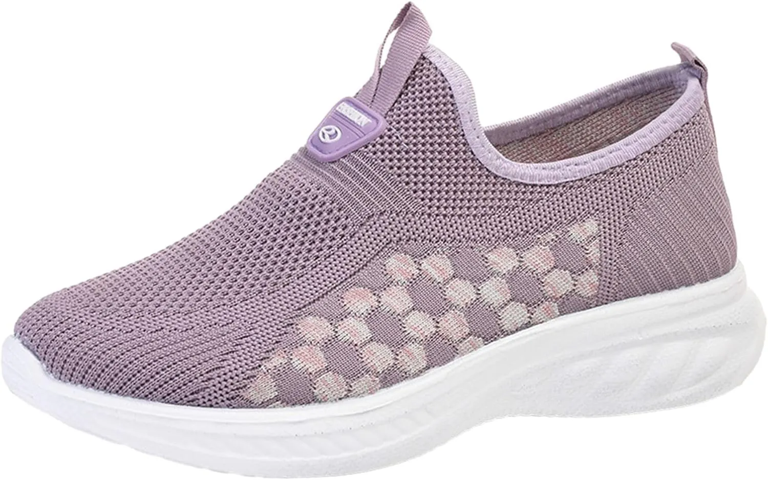 Women's Slip on Walking Shoes Memory Foam Non Slip Arch Support Running Shoes Breathable Gym Workout Shoes Fashion Lace Up Sneakers