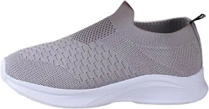 Women's Slip on Walking Shoes Memory Foam Non Slip Vintage Wide Running Shoes Breathable Mesh Sports Workout Tennis Shoes Lightweight Sneakers Indoor Outdoor