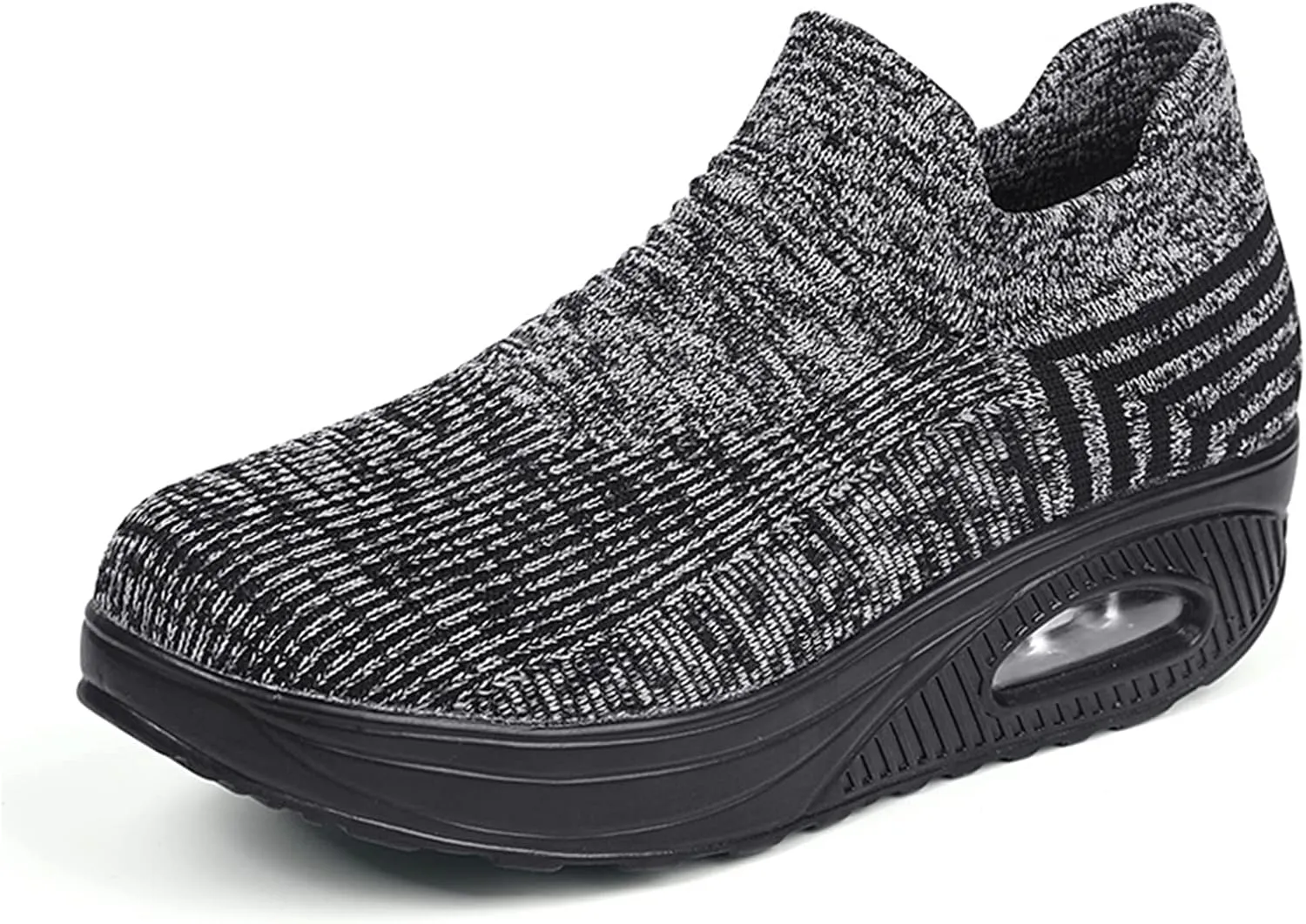 Women's Walking Shoes Socks Sneakers Breathable Mesh Slip-On Casual Shoes Thick Sole Loafers