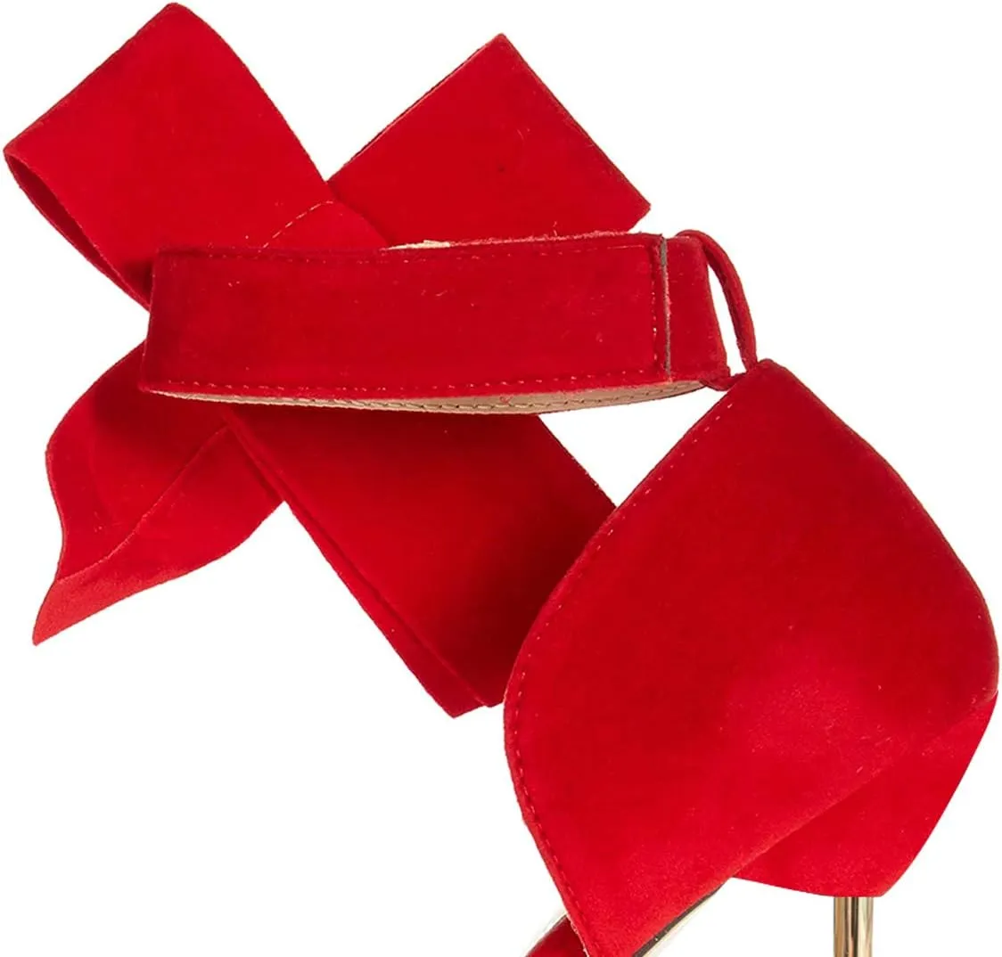 YDN Women D'Orsay Comfy Bows Ankle Strap High Stiletto Heels Closed Point Toe Classic Buckle Up Dance Ballroom Pumps