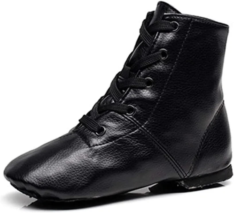 YKXLM Lace up Jazz Shoes Modern Dance Boots Over The Ankle for Women and Men,Model GBPUJS