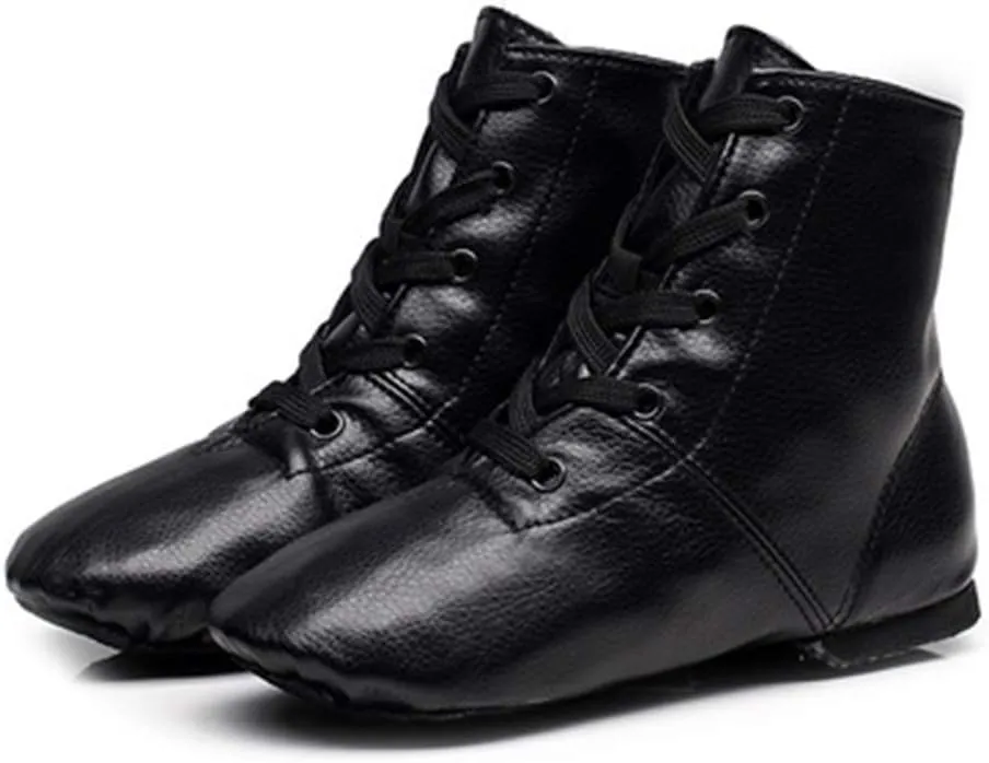 YKXLM Lace up Jazz Shoes Modern Dance Boots Over The Ankle for Women and Men,Model GBPUJS