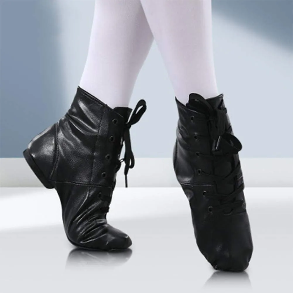 YKXLM Lace up Jazz Shoes Modern Dance Boots Over The Ankle for Women and Men,Model GBPUJS